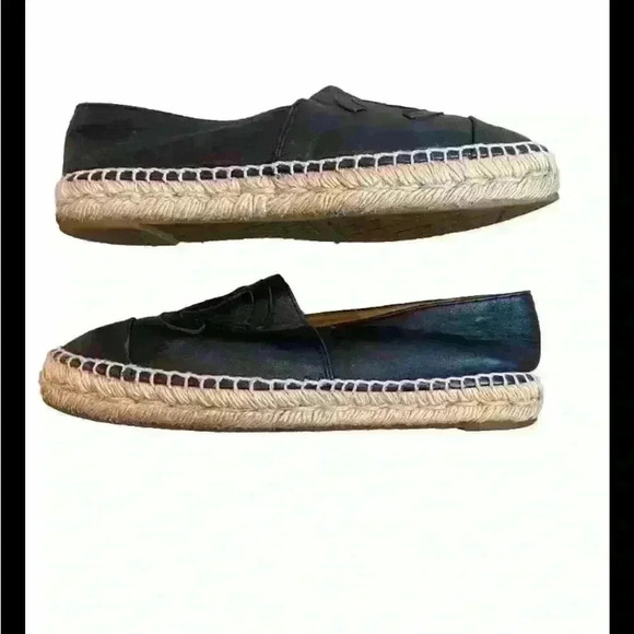 Authentic Chanel Lambskin Espadrilles Black size 37 - Picture 3 of 7